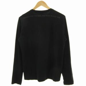 HUGO BOSS Tシャツ カットソー 長袖 ロンT クルーネック ロゴ プリント L 黒 ブラック