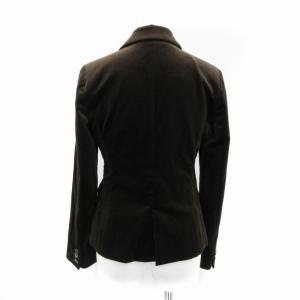 BURBERRY BLUE LABEL 美品 ベロアテーラードジャケット ブレザー 総裏 2B センターベント 裏地ノバチェック 36 S 茶 ブラウン