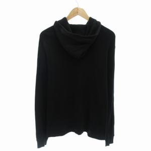 POLO RALPH LAUREN プルオーバーパーカー フーディ ワッフル生地 ポニー刺繍 長袖 M 黒 ブラック