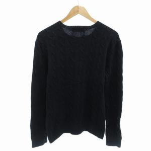 POLO RALPH LAUREN ケーブルニット セーター ポニー刺繍 長袖 M 紺 ネイビー