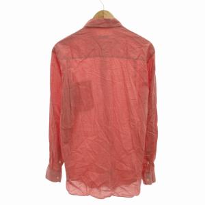 GIORGIO ARMANI LE COLLEZIONI ボタンダウンシャツ BD カジュアル 長袖 41/16 L サーモンピンク