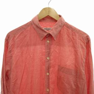 GIORGIO ARMANI LE COLLEZIONI ボタンダウンシャツ BD カジュアル 長袖 41/16 L サーモンピンク