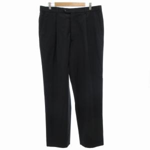 パンツ スラックス ツータック ウール 54 XL 黒 ブラック