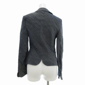 GIORGIO ARMANI 美品 ジャケット テーラード ダブルボタン フラワーラペル 36 S グレー 紺 ネイビー