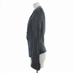 GIORGIO ARMANI 美品 ジャケット テーラード ダブルボタン フラワーラペル 36 S グレー 紺 ネイビー