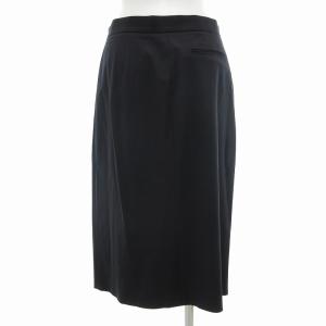 EMPORIO ARMANI タイトスカート ひざ丈 フロントジップ スリット 38 M 黒 ブラック