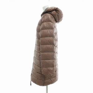 DUVETICA ダウンジャケット ロング ジップアップ フード 38 M 茶 ブラウン