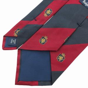 RALPH LAUREN 美品 スクールネクタイ 絹 シルク 総柄 赤 レッド