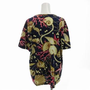 LOEWE カットソー Tシャツ 貝殻柄 総柄 半袖 M 紺 ネイビー