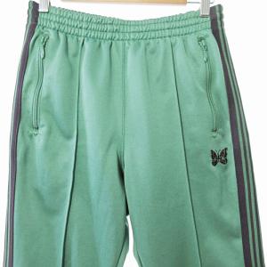 Needles 23SS トラックパンツ ジャージ ブーツカット フレア ワンポイント刺繍 S 緑 MR288 1108 GY09
