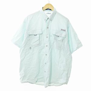 BAHAMA バハマ PFG ボタンダウン BD シャツ 半袖 ナイロン L ミント グリーン 1121
