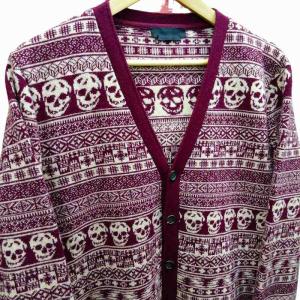 Alexander McQueen カーディガン ノルディック スカル エンジ KRMQ-LA-1033 M