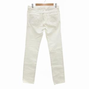 GUCCI デニムパンツ ジーンズ ロゴ刺繍 ジッパーフライ 44 M 白 ホワイト