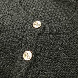 DOLCE&GABBANA 美品 ウール カーディガン 金ボタン グレー 38 Mサイズ相当 GY09