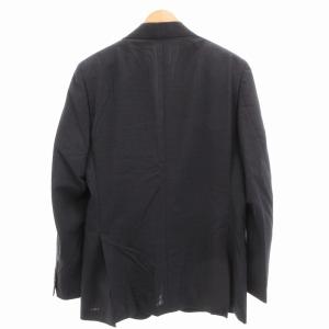 Salvatore Ferragamo テーラードジャケット ブレザー 3B サイドベンツ ストライプ 50 紺 ネイビー