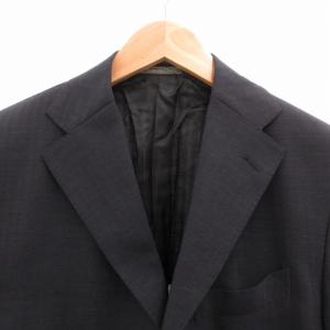 Salvatore Ferragamo テーラードジャケット ブレザー 3B サイドベンツ ストライプ 50 紺 ネイビー