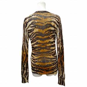 DOLCE&GABBANA 美品 Vネック カットソー 長袖 総柄 マルチカラー 40 Mサイズ相当 GY09