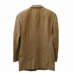 GIORGIO ARMANI 美品 テーラードジャケット ブレザー ウール ヘリンボン 3B ベージュ Lサイズ相当 GY09