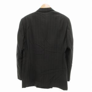 ARMANI COLLEZIONI テーラードジャケット ブレザー ダブル ストライプ ピークドラペル 50 チャコールグレー