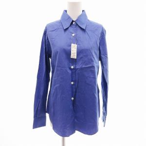 タグ付き シャツ 長袖 胸ポケット 38 青 ブルー