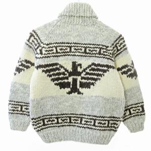 Canadian Sweater カウチン セーター ニット ジップアップ カーディガン ノルディック柄 ウール グレー系 1126 GY09