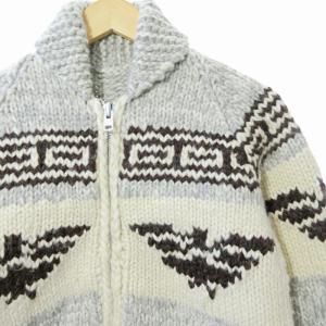 Canadian Sweater カウチン セーター ニット ジップアップ カーディガン ノルディック柄 ウール グレー系 1126 GY09