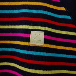 LEONARD SPORT タートルネック ボーダーニット 長袖 ウール ネイビー系 42 Mサイズ相当 GY09