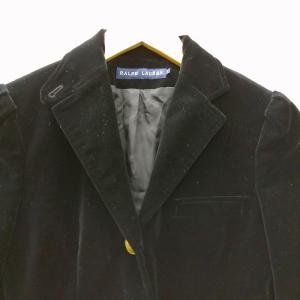 RALPH LAUREN 美品 ベロアジャケット 金ボタン 3B ブラック 7 Mサイズ相当 GY09