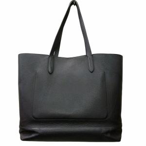 COLE HAAN レザートートバッグ ロゴ ストラップ付 大容量 ブラック