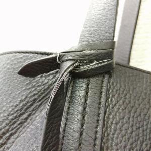 COLE HAAN レザートートバッグ ロゴ ストラップ付 大容量 ブラック