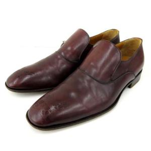 ドレスシューズ レザー 蝶 バタフライ 茶 ブラウン 6.5 靴