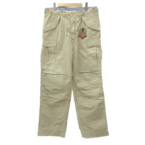 パンツ カーゴ フィールド ミリタリー ワイド M-51 ロング コットン ベージュ 32 FK  NVW