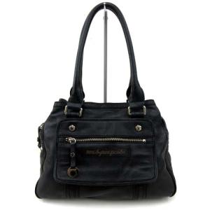 バッグ ショルダー トート レザー 3層 ロゴ 黒 ブラック