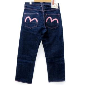 EVISU パンツ デニム ジーンズ かもめ Lot 2000 隠しリベット セルビッチ 紺 ネイビー ピンク 31×32