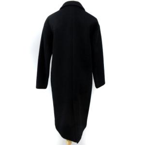 ESTNATION チェスターコート ロング ウール 無地 黒 ブラック 36