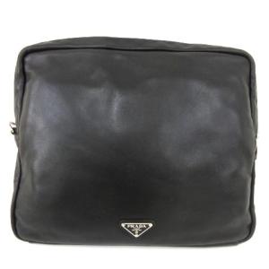 PRADA セカンドバッグ スクリュー モチーフ デザイン ブラック