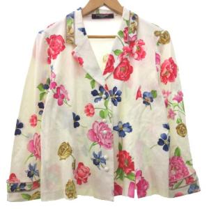 花柄 ジャケット  フラワープリント  オフホワイト