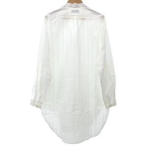 SAINT LAURENT PARIS 17SS ドレスシャツ 長袖 ストライプ 薄手 オーバーサイズ 約Lサイズ ホワイト