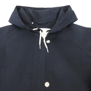 MACKINTOSH 18AW ゴム引き フーデッド コート ロング 無地 ジャケット ビジネス カジュアル 英国製 38 Lサイズ 紺 ネイビー