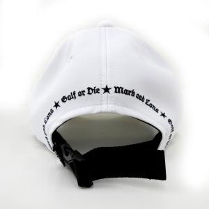 MARK&LONA Sindrone Cap キャップ ワッペン 刺繍 スカル ゴルフ ストーン アジャスター FREE 白 ホワイト N