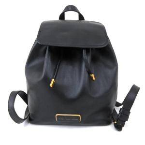 リュックサック フェイクレザー 巾着 フラップ M0006603 黒 ブラック