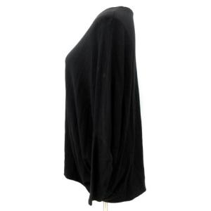 Helmut Lang チュニック カットソー ドルマンスリーブ 長袖 裏起毛 ストレッチ 無地 ブラック S