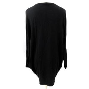 Helmut Lang チュニック カットソー ドルマンスリーブ 長袖 裏起毛 ストレッチ 無地 ブラック S