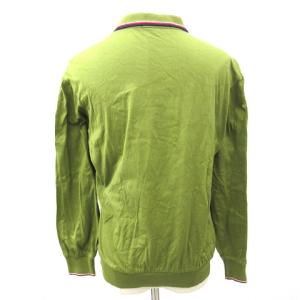 ROBERTA DI CAMERINO ヴィンテージ オールドロベルタ ポロシャツ 長袖 ロゴ 刺? ワンポイント リブライン コットン 38 Lサイズ相当 緑 グリーン