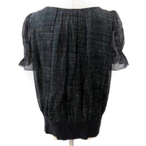 ARMANI COLLEZIONI プルオーバーシルクシフォンブラウス 42 ブラック