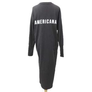 AMERICANA サイドジップワンピース バックロゴ ブラック
