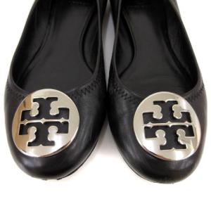 TORY BURCH CLASSIC REVA BALLET バレエ シューズ フラット ラウンドトゥ レザー ロゴ 黒 ブラック 23cm相当