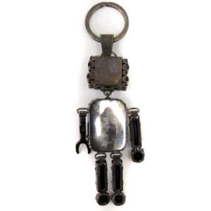 PRADA ラインストーンキーホルダー ブラック