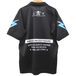 MARK&LONA 20AW Smirk Polo ポロシャツ ゴルフ ウエア ALARMスカル デザイン プリント カットソー トップス