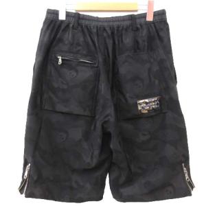 MARK&LONA スカル 迷彩 バイカー ショーツ ゴルフ ウエア ショート パンツ カモフラ L 黒 ブラック